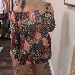 Topshop size 6 off shoulder boho romper